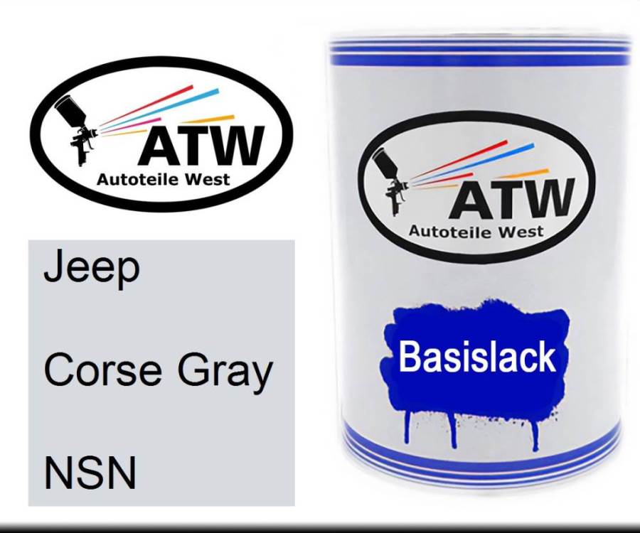 Jeep, Corse Gray, NSN: 500ml Lackdose, von ATW Autoteile West.